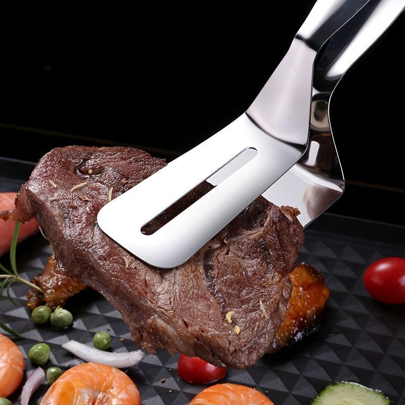 Stainless Steel Food Flip Steak Burger BBQ Meat Pizza Clip