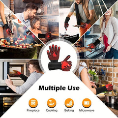 1pc BBQ Gloves 1472 F Heat Resistant Gloves Fireproof Mitts