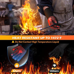 1pc BBQ Gloves 1472 F Heat Resistant Gloves Fireproof Mitts