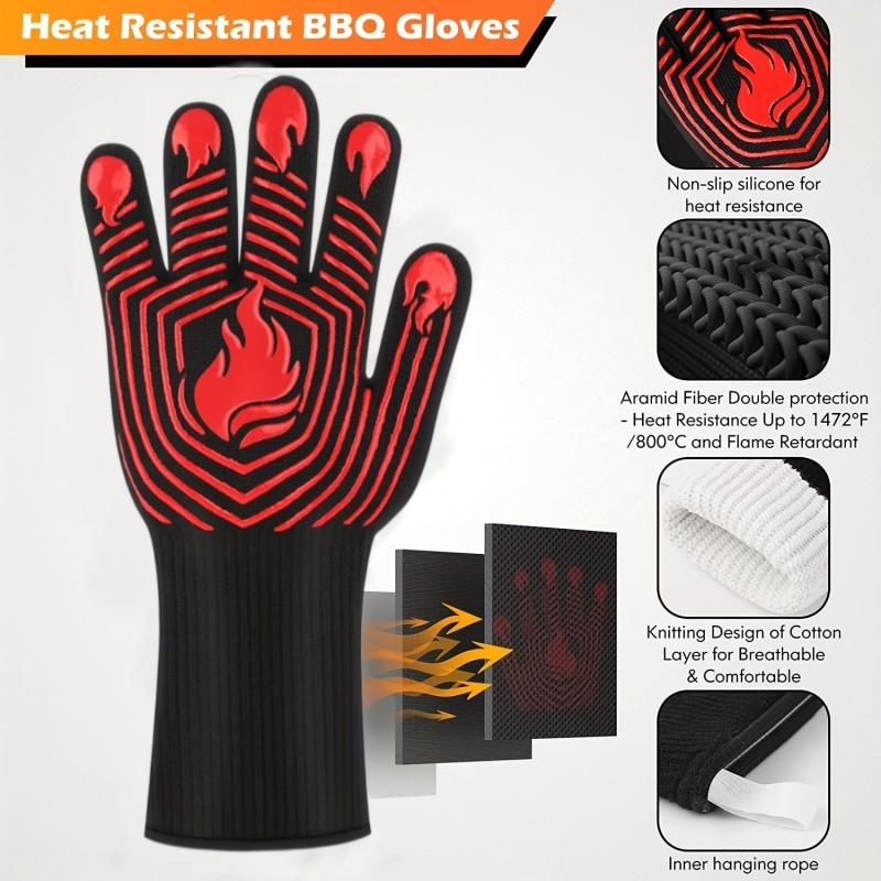 1pc BBQ Gloves 1472 F Heat Resistant Gloves Fireproof Mitts