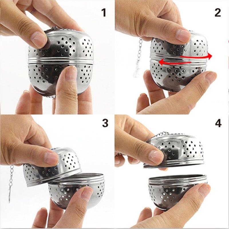 Stainless Steel Tea Ball Infuser Strainer with Chain Hook
