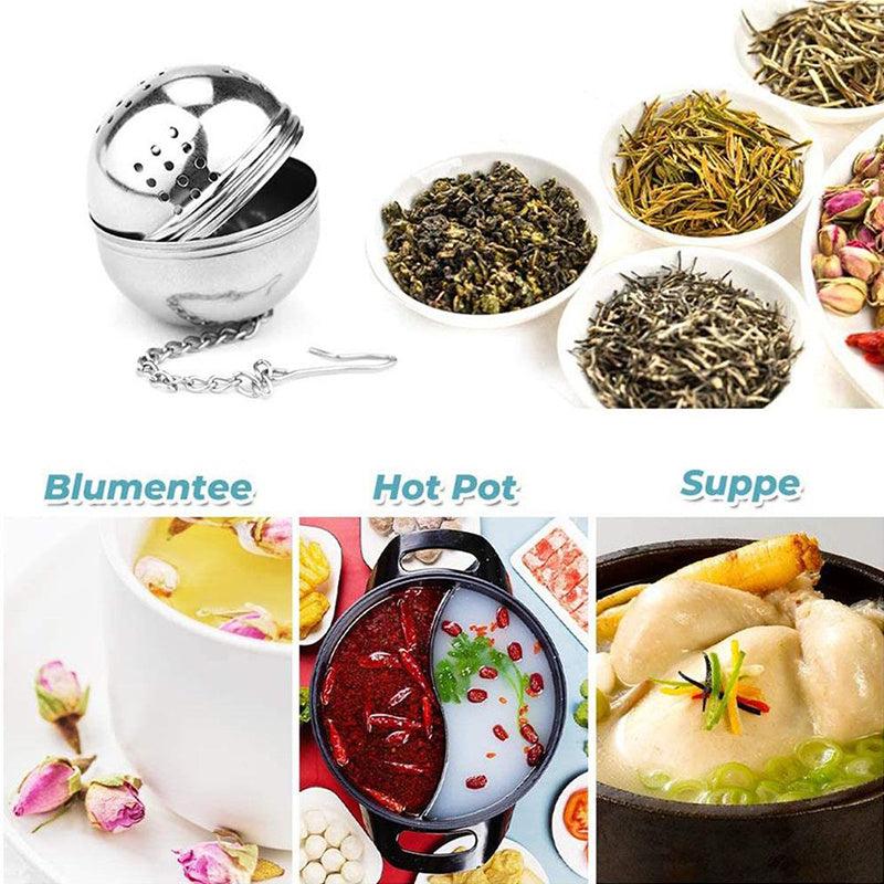 Stainless Steel Tea Ball Infuser Strainer with Chain Hook