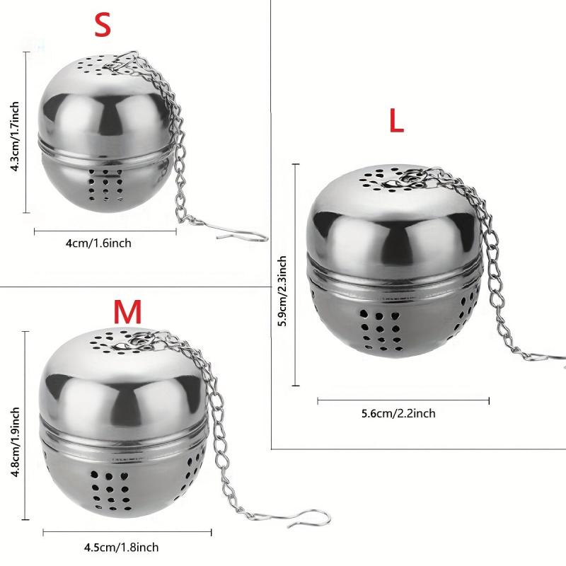 Stainless Steel Tea Ball Infuser Strainer with Chain Hook