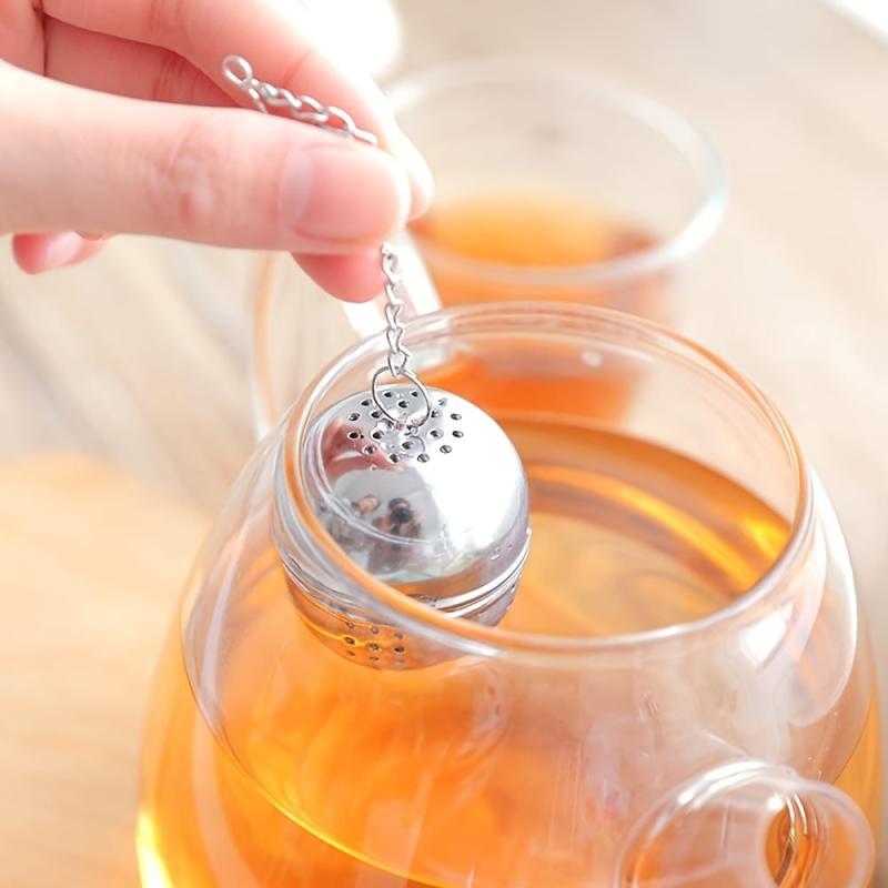Stainless Steel Tea Ball Infuser Strainer with Chain Hook