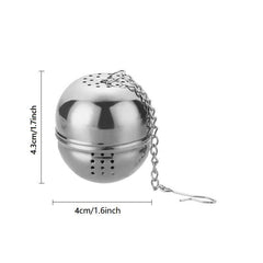 Stainless Steel Tea Ball Infuser Strainer with Chain Hook
