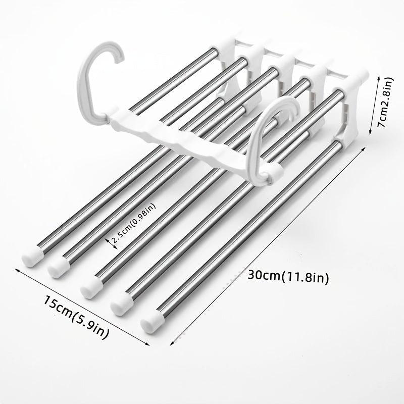5-In-1 Stainless Steel Pants Hanger & Storage Rack