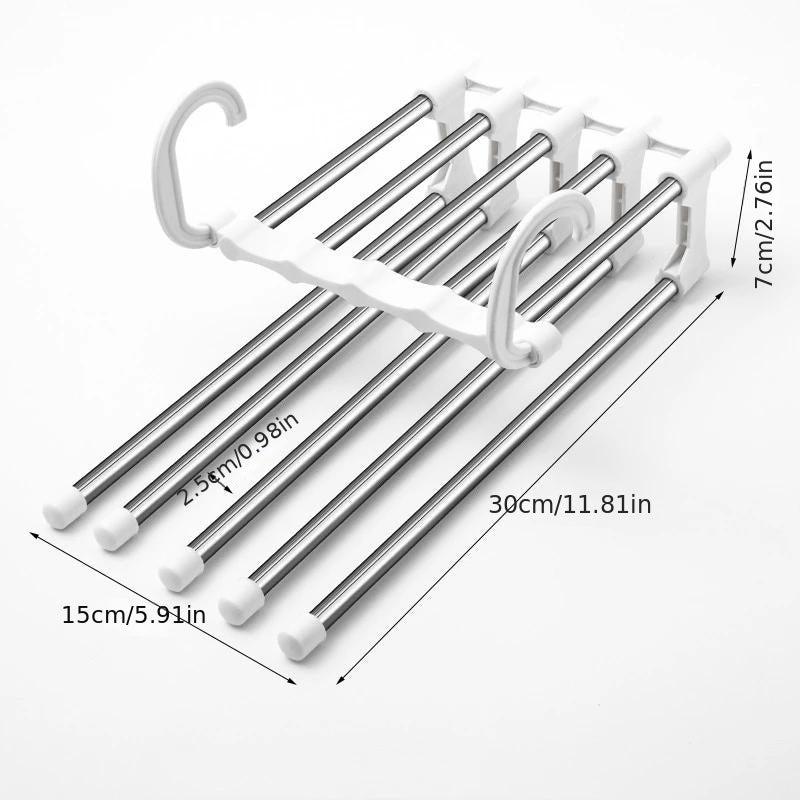 5-In-1 Stainless Steel Pants Hanger & Storage Rack
