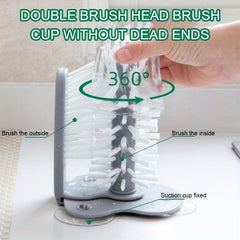 Glass Cleaning Brush Suction Cup Kitchen Tool