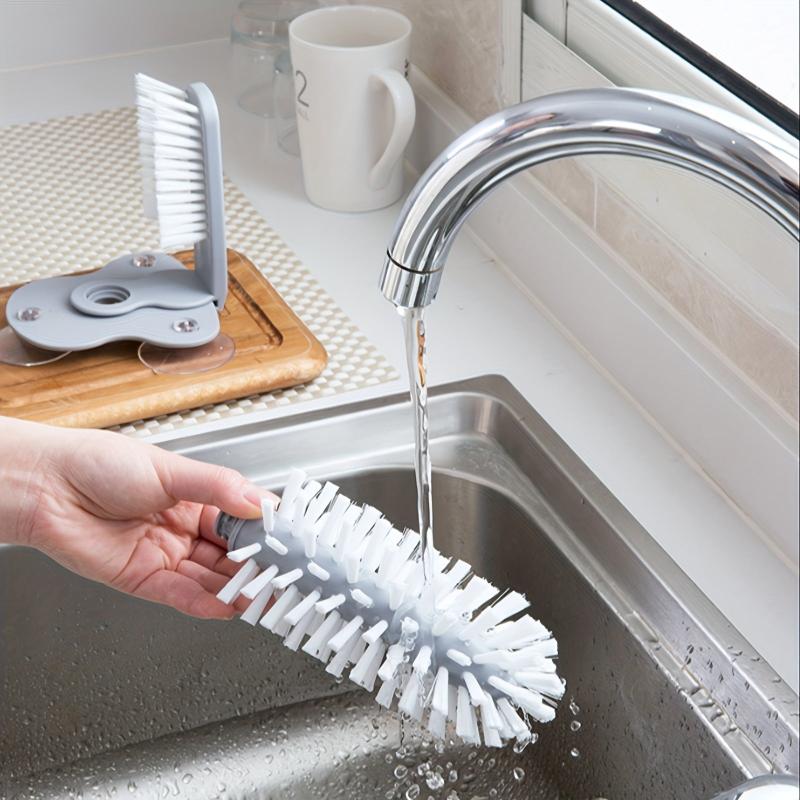 Glass Cleaning Brush Suction Cup Kitchen Tool