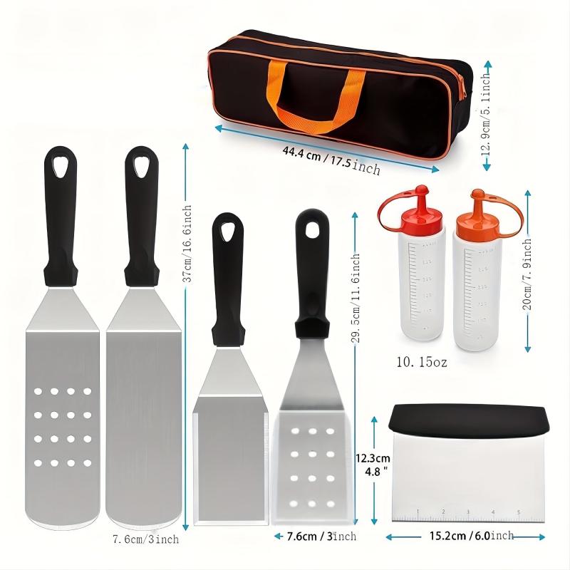 3PCS BBQ Griddle Accessories Set Stainless Steel Barbecue Tools Kit