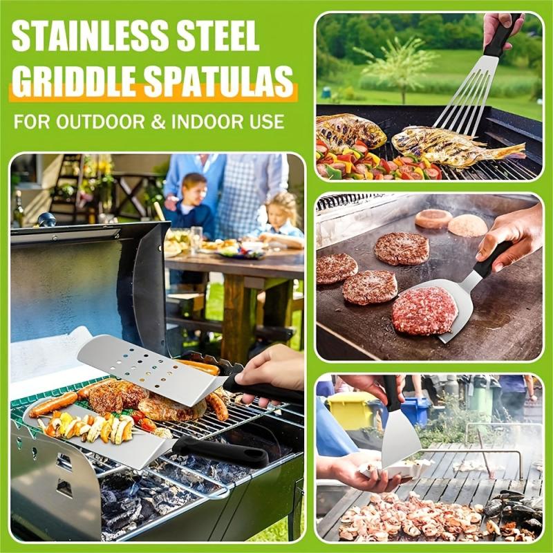 3PCS BBQ Griddle Accessories Set Stainless Steel Barbecue Tools Kit