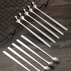 6pcs Stainless Steel Long Handle Mixing Square Spoons Coffee Ice Tea Stirrers