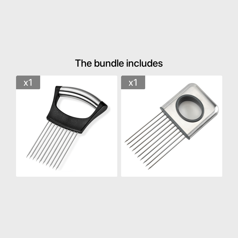 Stainless Steel Handheld Kitchen Tool for Easy Onion & Tomato Slicing