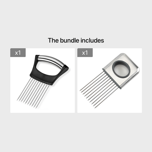 Stainless Steel Handheld Kitchen Tool for Easy Onion & Tomato Slicing