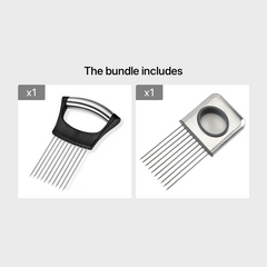 Stainless Steel Handheld Kitchen Tool for Easy Onion & Tomato Slicing