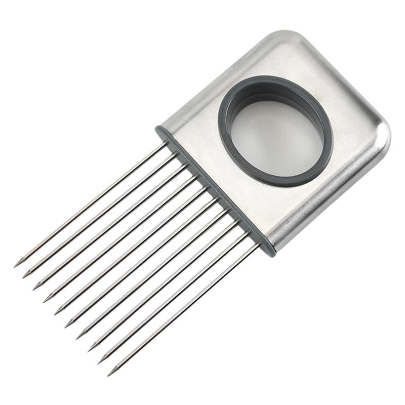 Stainless Steel Handheld Kitchen Tool for Easy Onion & Tomato Slicing
