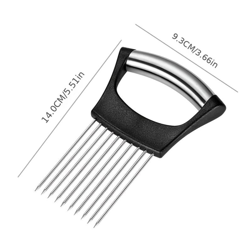 Stainless Steel Handheld Kitchen Tool for Easy Onion & Tomato Slicing