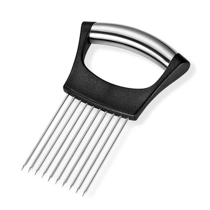Stainless Steel Handheld Kitchen Tool for Easy Onion & Tomato Slicing