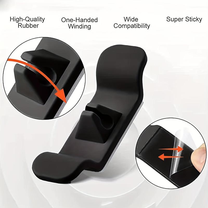 3pcs Cord Winder Stick On Tidy Wrap Cable Hider Storage