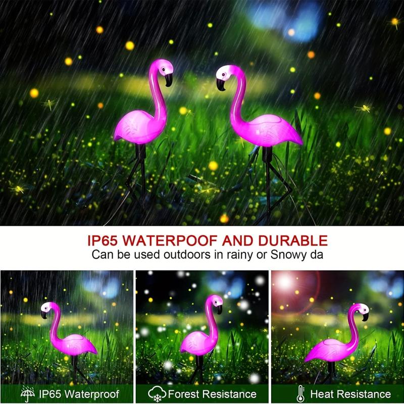 Flamingo LED Stake Lights Solar Powered Waterproof Garden Decor