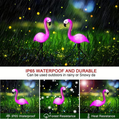 Flamingo LED Stake Lights Solar Powered Waterproof Garden Decor