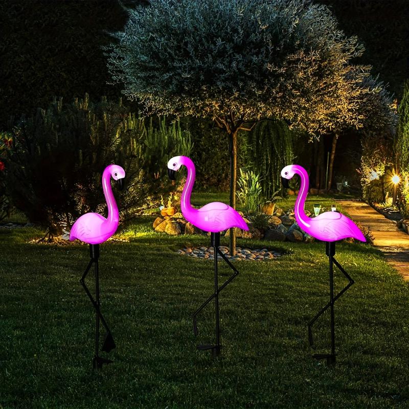 Flamingo LED Stake Lights Solar Powered Waterproof Garden Decor