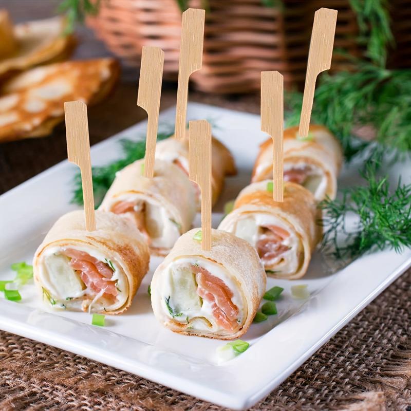 Bamboo Skewers 200 PCS for Appetizers Cocktail Picks Fruit Kababs