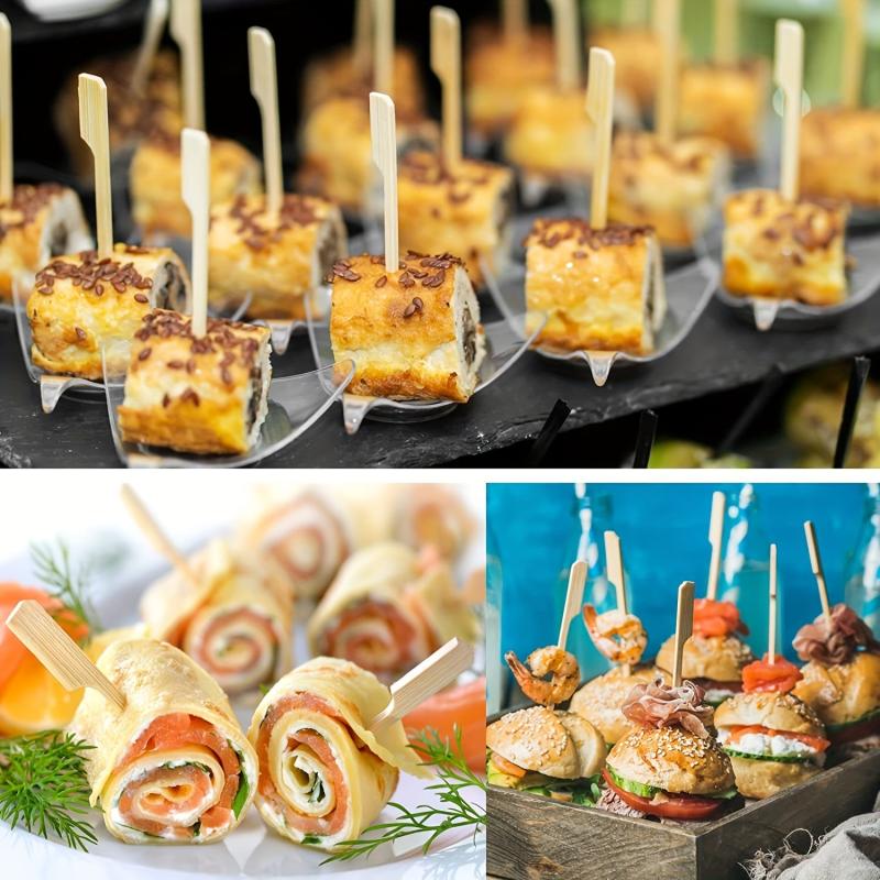 Bamboo Skewers 200 PCS for Appetizers Cocktail Picks Fruit Kababs