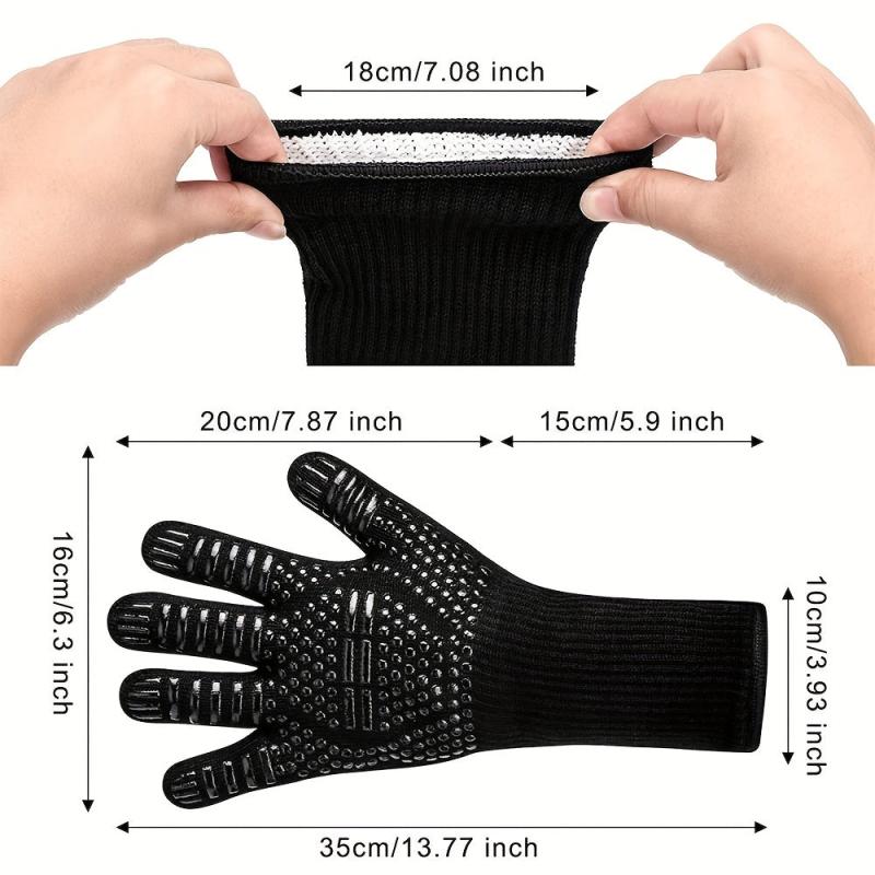2PCS Silicone Non slip Oven Heat Resistant Gloves