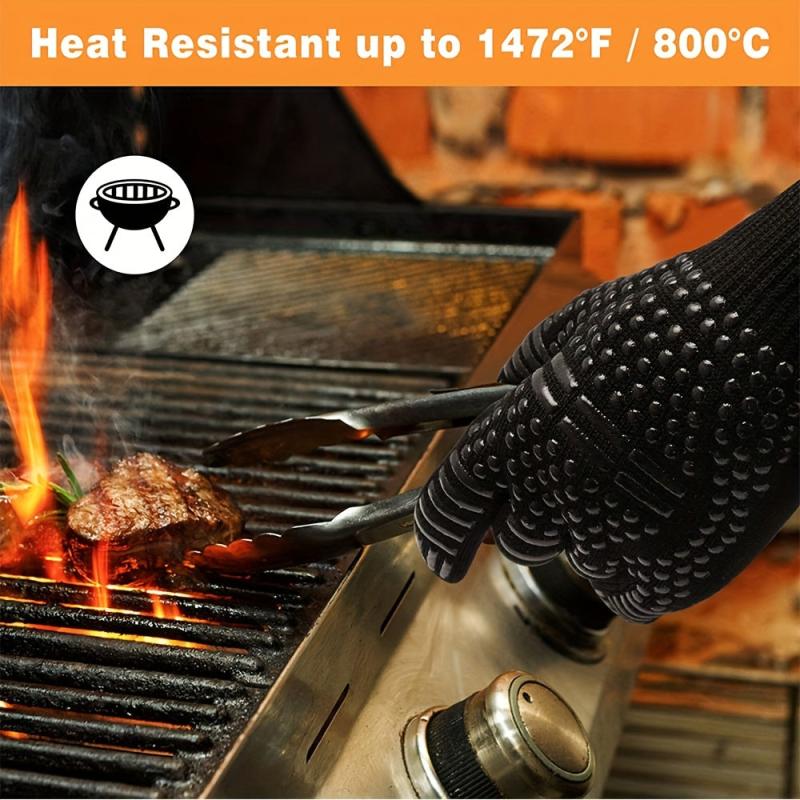 2PCS Silicone Non slip Oven Heat Resistant Gloves