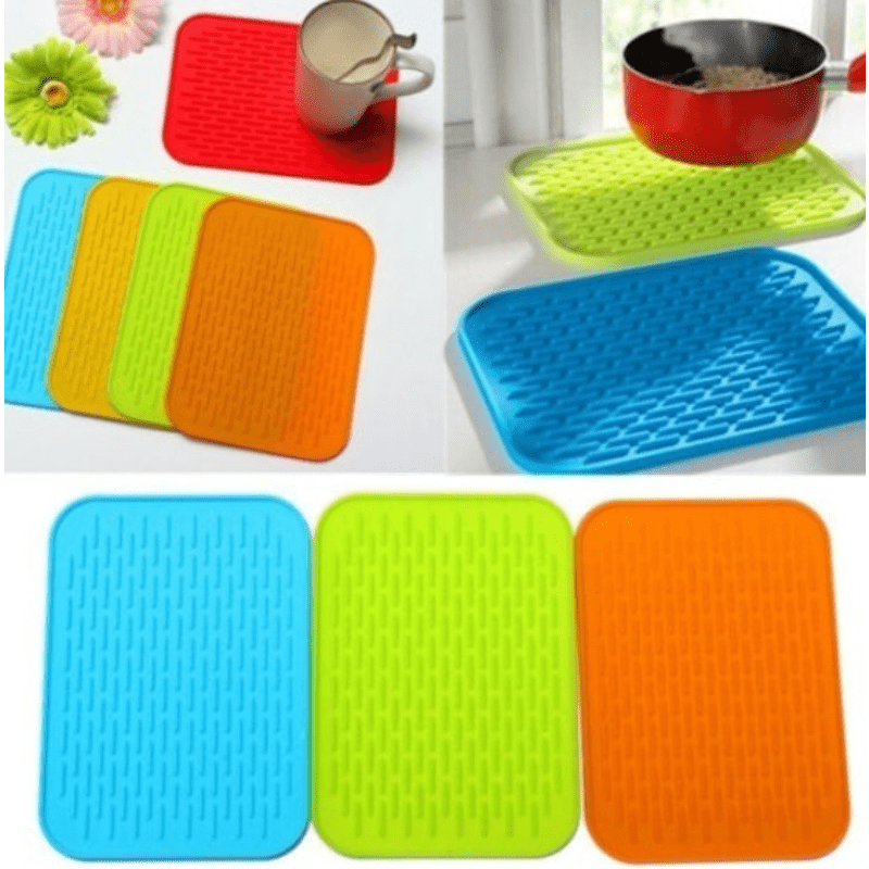 Silicone Heat Resistant Mat Holder Trivets for Hot Pots, Kitchen Dish Pad