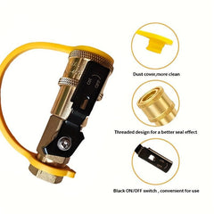 1pc RV Propane Quick Connect Splitter Adapter Solid Brass Trailer Shutoff Valve