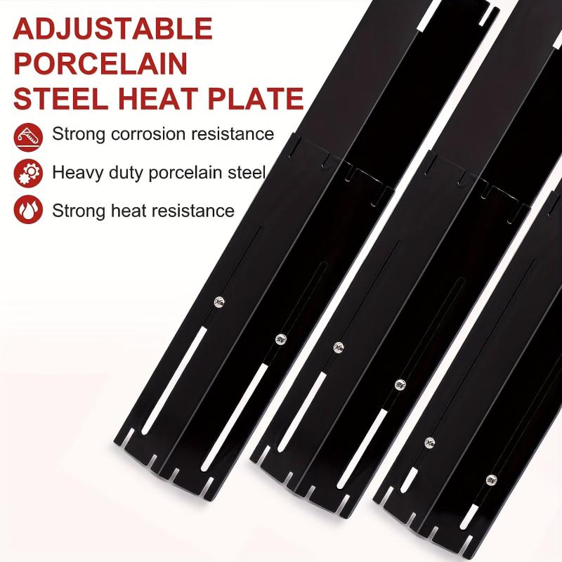 Adjustable Porcelain Steel Heat Plate Shield for Gas Grill