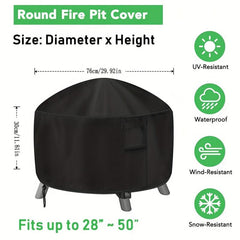 Waterproof 600D Firepit Cover BBQ Grill UV Protector