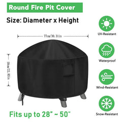 Waterproof 600D Firepit Cover BBQ Grill UV Protector