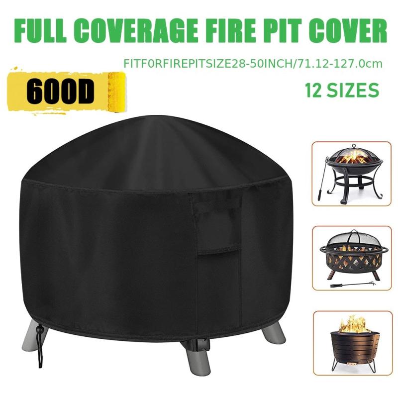 Waterproof 600D Firepit Cover BBQ Grill UV Protector
