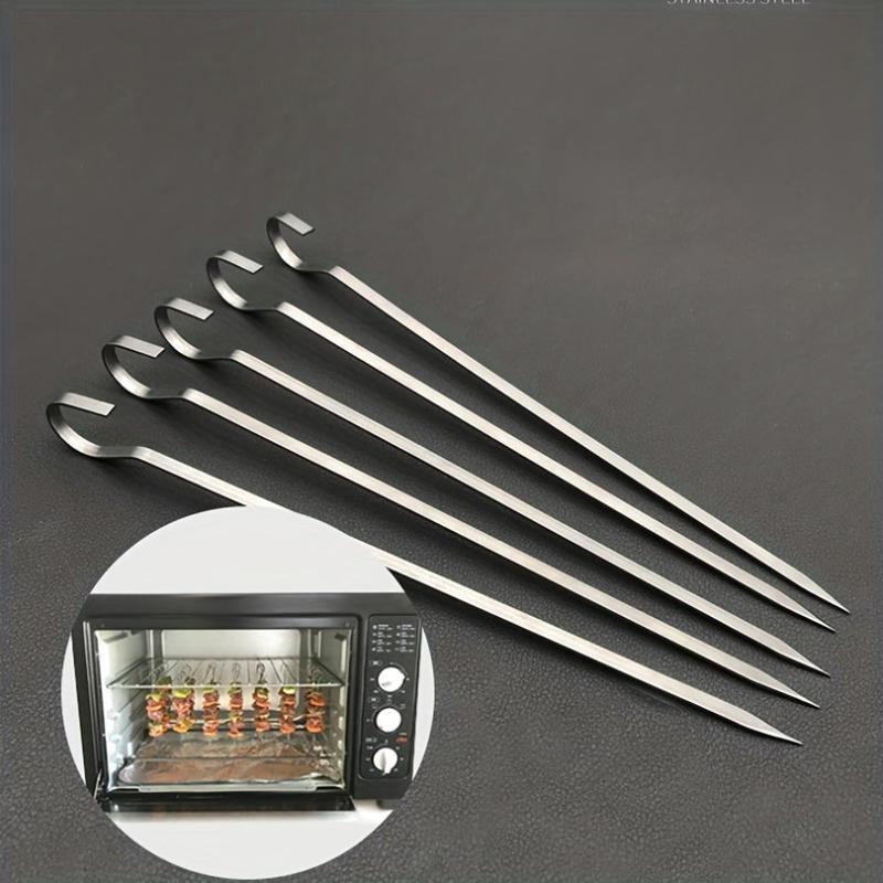 5pcs Stainless Steel BBQ Skewers Oven Stove Roasting Needles