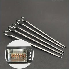 5pcs Stainless Steel BBQ Skewers Oven Stove Roasting Needles