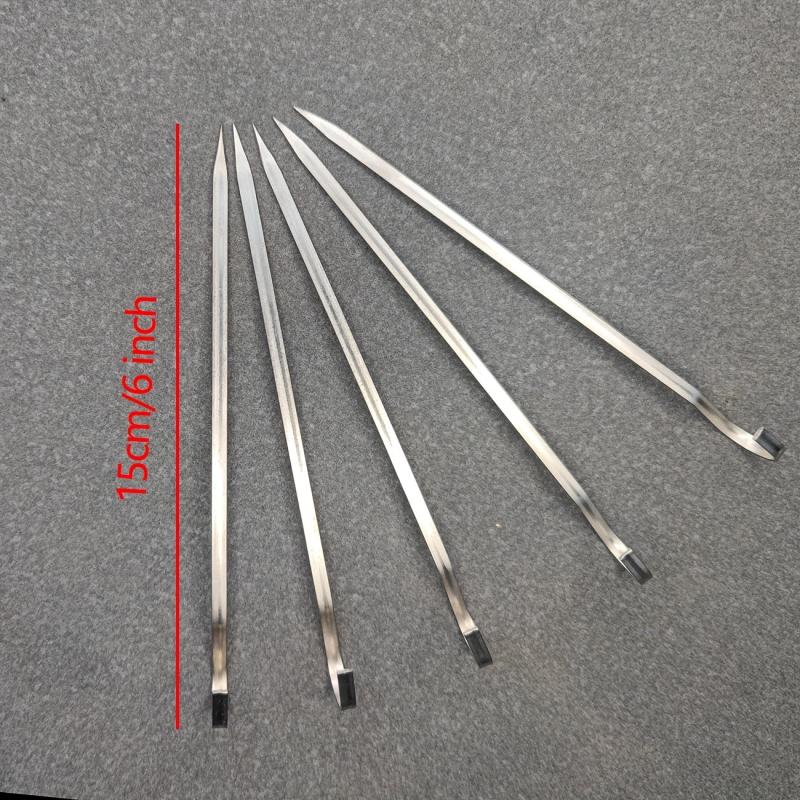 5pcs Stainless Steel BBQ Skewers Oven Stove Roasting Needles