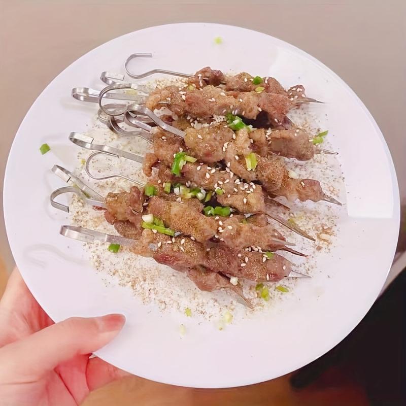 5pcs Stainless Steel BBQ Skewers Oven Stove Roasting Needles