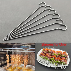 5pcs Stainless Steel BBQ Skewers Oven Stove Roasting Needles