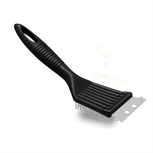 Stainless Steel Barbecue Brush and Scraper - Heavy Duty BBQ Cleaning Accessory
