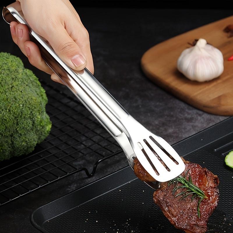 Stainless Steel Tongs for Frying BBQ Kebab Skewers Buffet Cooking Tool