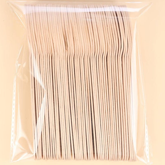 50pcs Disposable Wooden Spoon & Fork Set Party Tableware Holiday Accessory
