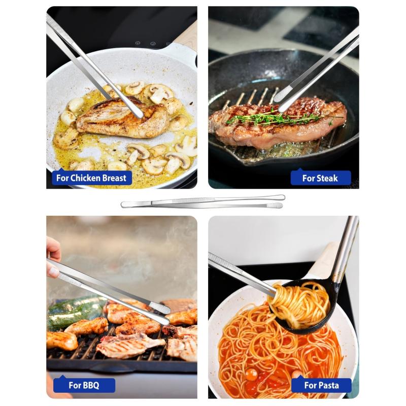 Professional Stainless Steel Tweezers for Cooking Repairing Sea Food BBQ