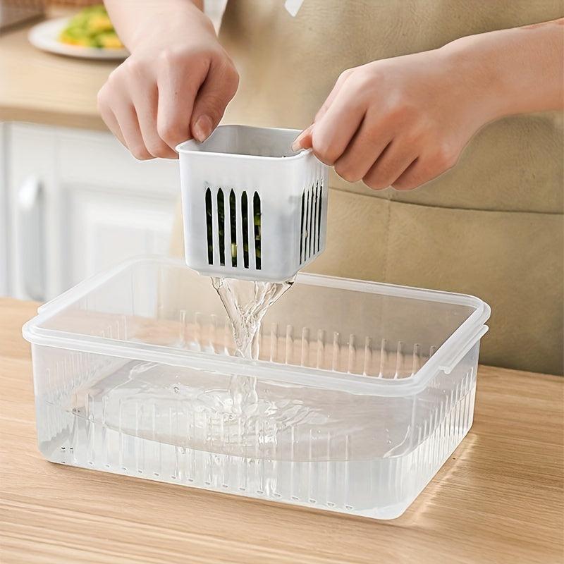 Scallion Preservation Box With Lid Compartment Box Refrigerator Preservation Box