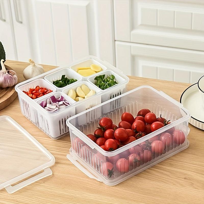 Scallion Preservation Box With Lid Compartment Box Refrigerator Preservation Box