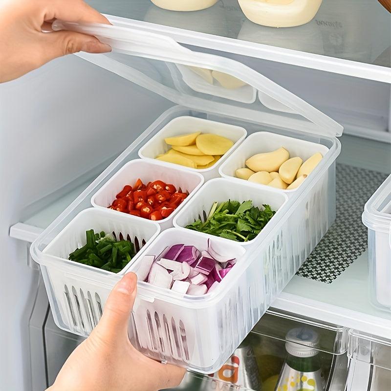 Scallion Preservation Box With Lid Compartment Box Refrigerator Preservation Box