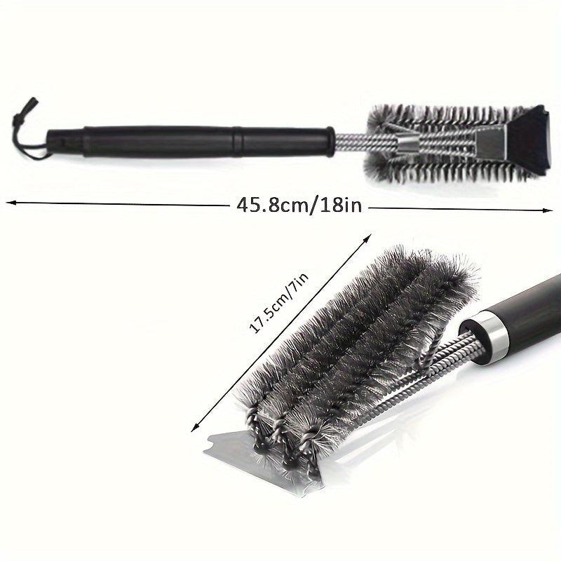 Grill Brush And Scraper BBQ Cleaner Triple Scrubber Extra Strong Wire Bristles