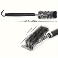 Grill Brush And Scraper BBQ Cleaner Triple Scrubber Extra Strong Wire Bristles